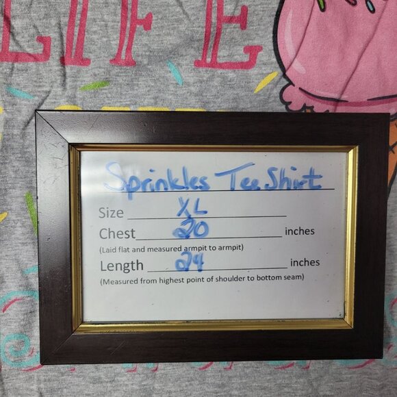 Life Better Sprinkles Tee Shirt Ice Cream Waffle Cone Girls XL Gray Basic School - Picture 5 of 6